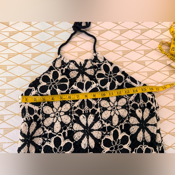 Ramy Brook Irina Floral Crochet Halter Black & White Mini Dress Size S/P - Picture 14 of 14